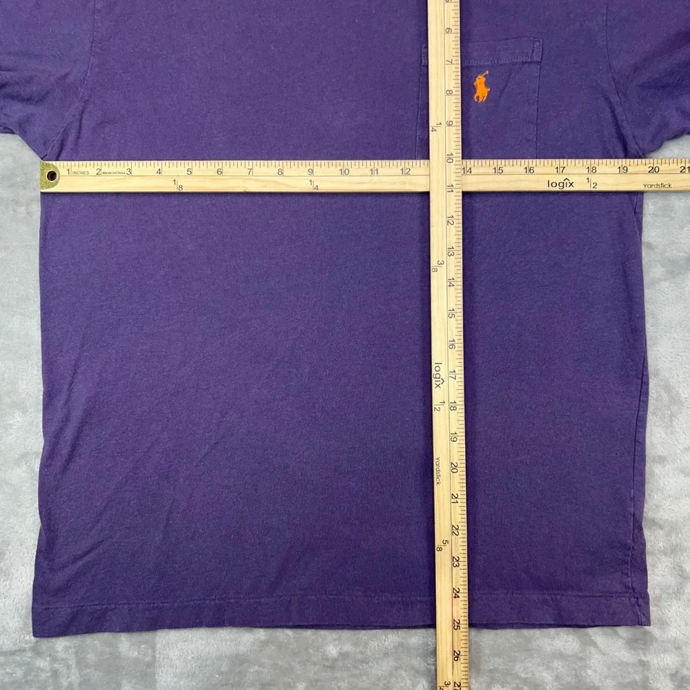 POLO‎ RALPH LAUREN T-Shirt Mens Small Purple Pocket Short Sleeve Preppy Pony Tee